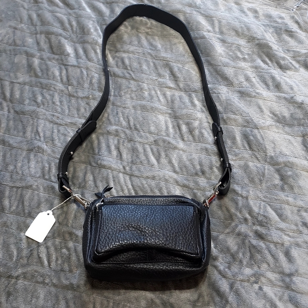 ASOS Black Leather Camera Crossbody Bag